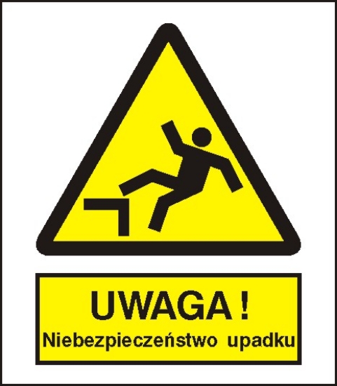 Ostrzeżenie przed niebezpieczeństwem upadku